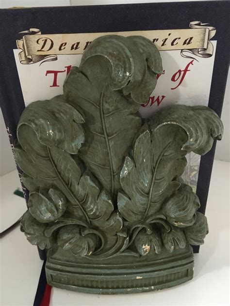 Syroco 1930s Vintage Bookends Large Curled Leaves And Flower