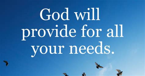 God Will Provide For All Your Needs