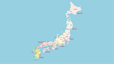 Mapa Político De Japón Con Nombres