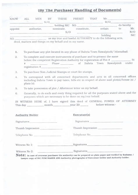 It is a document written to delegate authority or give official permission to perform a particular action on behalf of the authorizer. How to Transfer Plot/ Home/ Apartment in Bahria Town ...