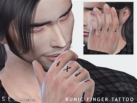 Runic Finger Tattoo By Seleng At Tsr Sims 4 Updates