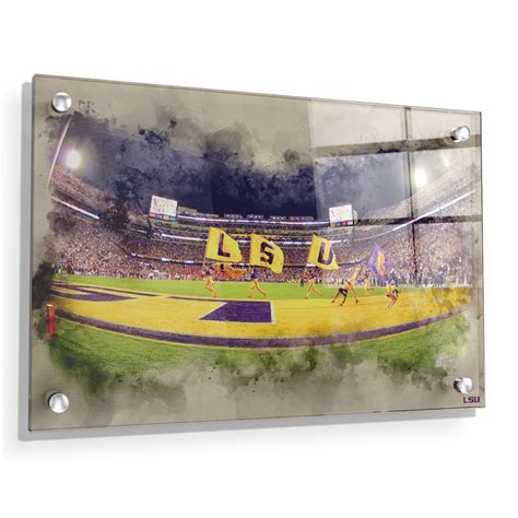 Lsu Tigers Tiger Stadium Watercolor Officially Licensed Wall Art