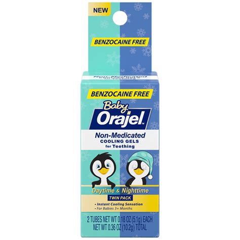 Orajel™ has oral care solutions for everyone in your family. Baby Orajel™ Daytime & Nighttime Non-Medicated Cooling ...