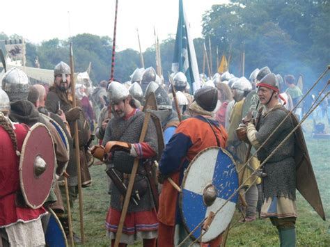 Reenactment Battle Of Hastings 1066 Battle English Army Anglo