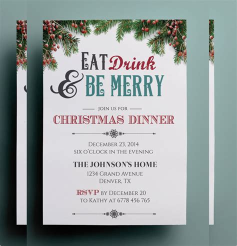 Whether for a fabulous cocktail party or a backyard soiree, these invites will bring about the fun in no time. 37+ Christmas Invitation Templates - PSD, AI, Word | Free ...