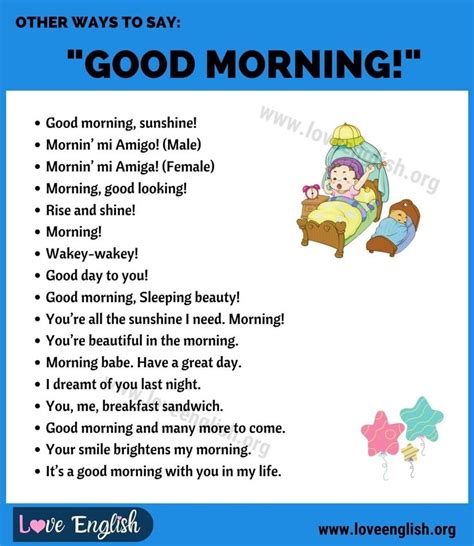Creative Ways To Say Good Morning In English Love English Good