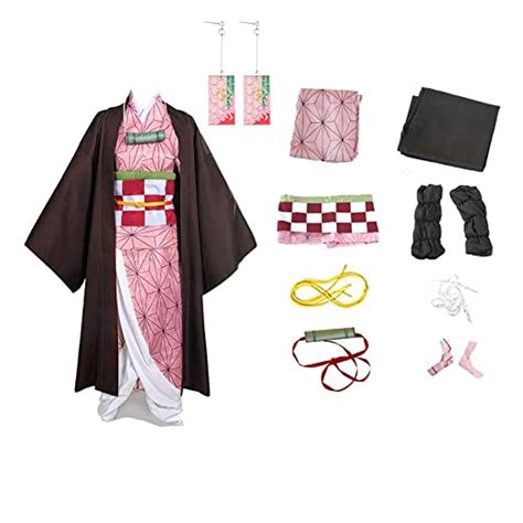 Buy Kamado Nezuko Cosplay Costume Kimono Outfit Dress Suit With Bamboo