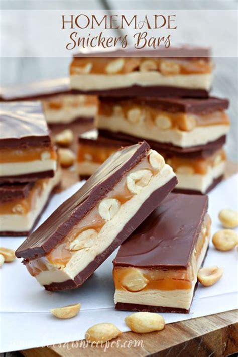 Easy Homemade Snickers Bars Recipe Homemade Snickers Desserts