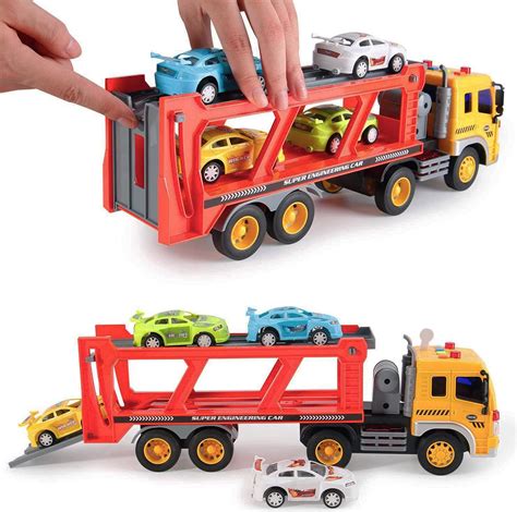 Buy Friction Powered Transport Car Carrier Truck Kids Toy Heavy Duty