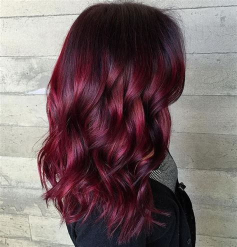 Rote Haare Lila Färben Cheveux Bordeaux Teinture Cheveux Couleur