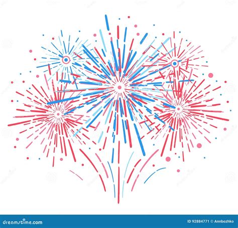 Vector Holiday Firework Independence Day Of America Stock Vector