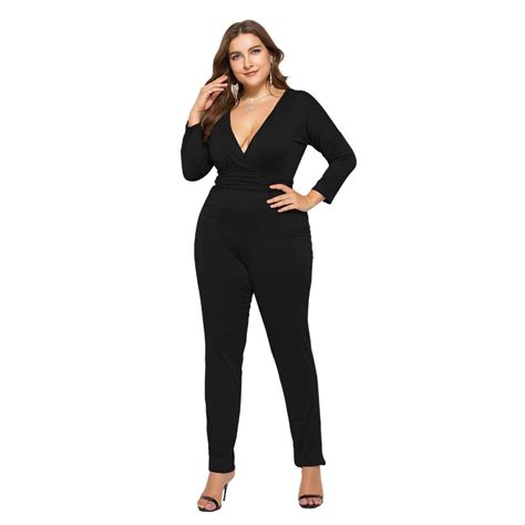 Women Jumpsuit 2018 New Autumn Winter Sexy Solid Rompers Womens Long