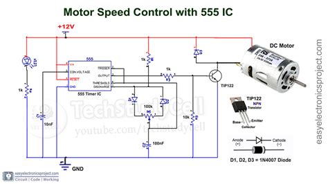 Speed Control Of Dc Motor Using Pwm With 555 Ic 555 Timer Projects