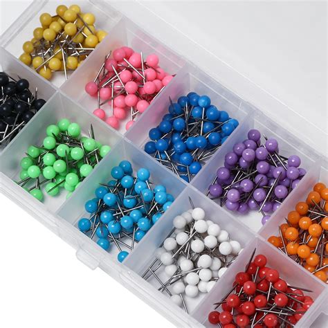 500 Pcsset Multicolor Round Pearl Head Pins Map Tacks Board Safety