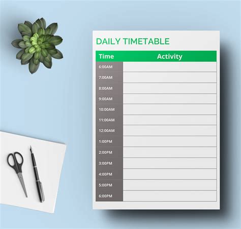 Free 12 Timetable Samples Daily Weekly