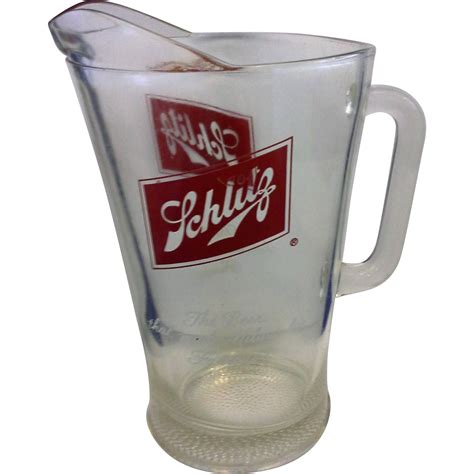 Schlitz Glass Pitcher The Beer That Made Milwaukee Famous 60 Oz Vintage