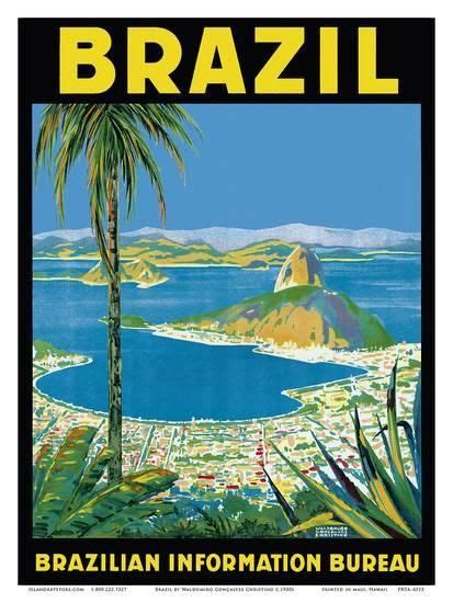 Brazil Rio De Janeiro Brazilian Information Bureau Posters By