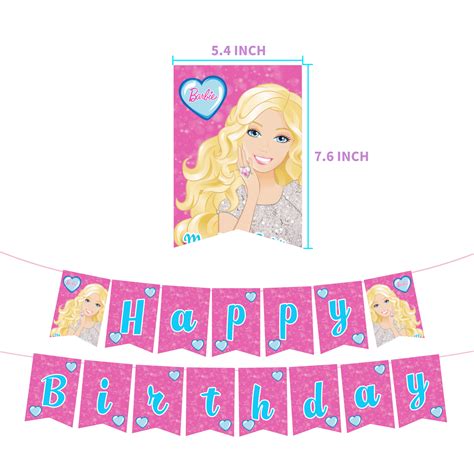 barbi party kit decorations balloons banner caketopper theme girl birthday favors includes