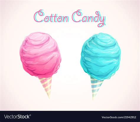Pink And Blue Cotton Candy Icons Art Royalty Free Vector