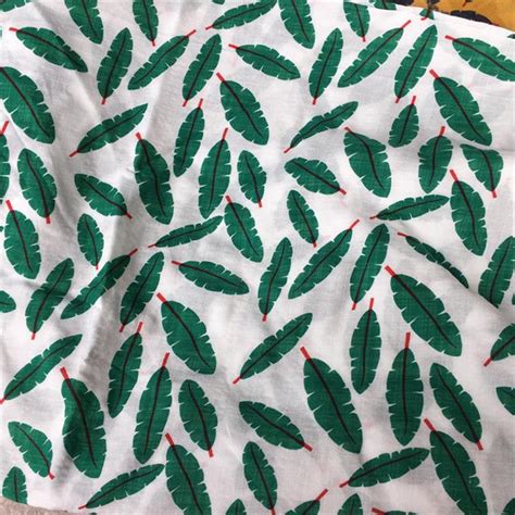 Leaf Print Fabric Linen Cotton Blend Fabric Soft Cotton Fabric Etsy