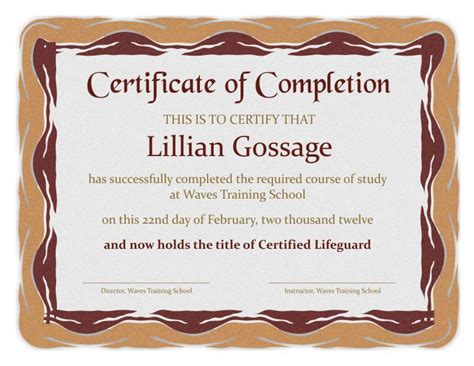 Certificates Of Completion