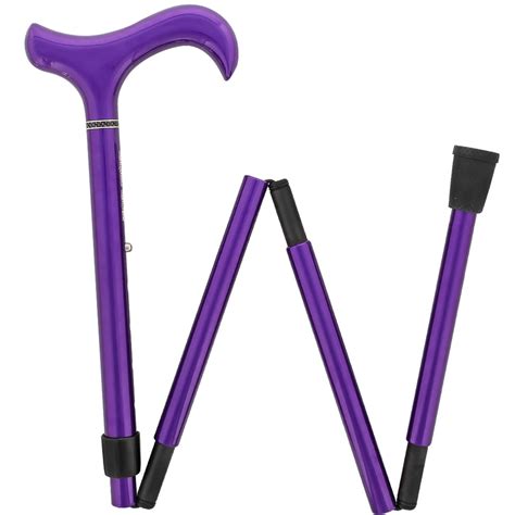Vibrant Metallic Purple Adjustable And Folding Derby Carbon Fiber Walking