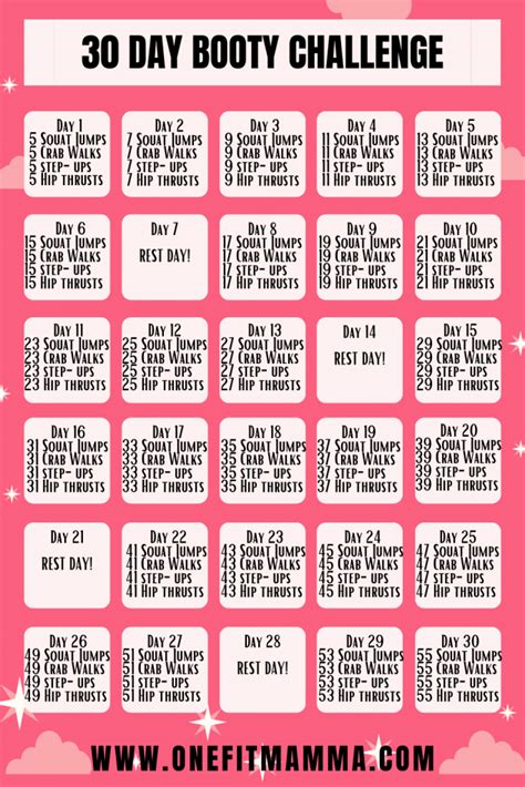 30 Day Booty Challenge One Fit Mamma