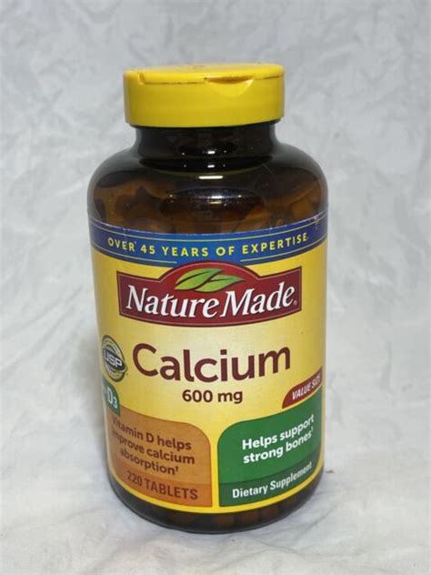 Nature Made Calcium With Vitamin D 600 Mg D3 400 Iu Supplement 220