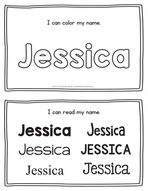 Jessica Name Printables For Handwriting Practice A To Z Teacher Stuff Printable Pages And