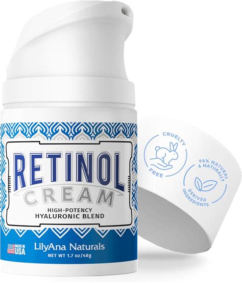 Lilyana Naturals Retinol Cream Moisturizer For Face And Eyes Use Day And Night For Anti Aging