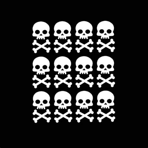 Skull And Crossbones Small 12 Pack Each Decal 2 X Etsy Skull And