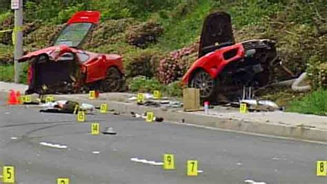 Driver Dies When Ferrari Crashes Splits In Half Nbc Los Angeles