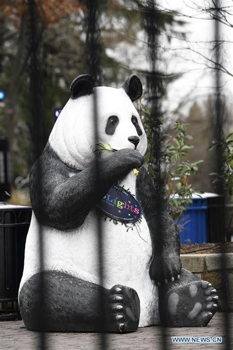 Photo Taken On Jan 2 2019 Shows A Panda Sculpture Through The Closed