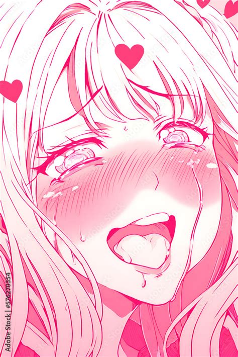 Anime Drawing Facial Expressions Of A Yandere Girl Ahegao Generative Ai Stock Adobe Stock