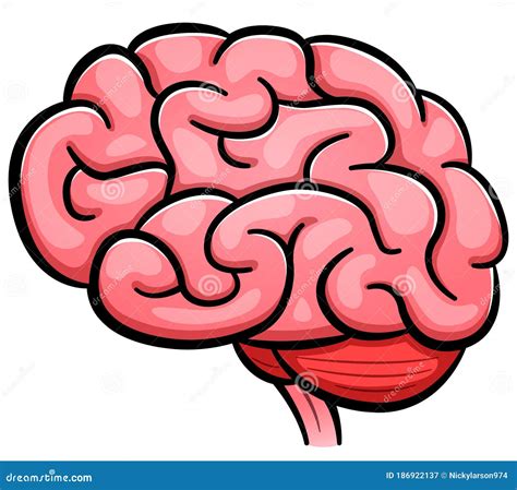 Vector Human Brain Cartoon Isolated Stock Vector Illustration Of