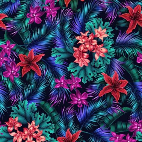 Tropical Florals Tropic Gardens Cotton Quilt Fabric Kaleidoscope Quilting