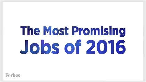 The Most Promising Jobs Of 2016