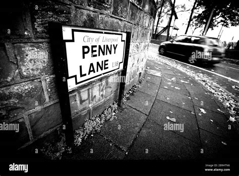 Penny Lane Street Sign Made Famous By The Beatles In Liverpool England