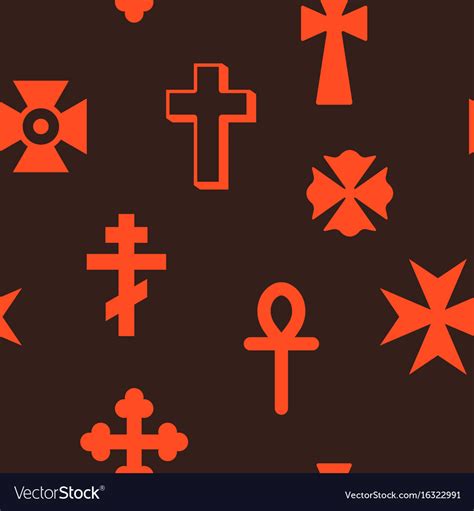 Seamless Pattern With Christian Cross Royalty Free Vector