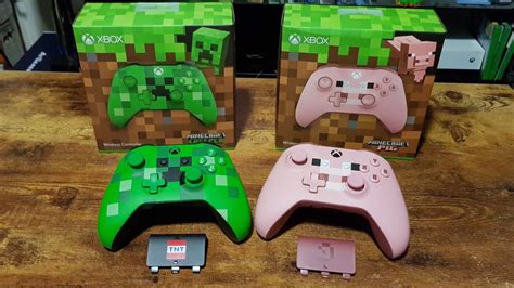 Unboxing Minecraft Xbox One Controllers Creeper And Pig Youtube