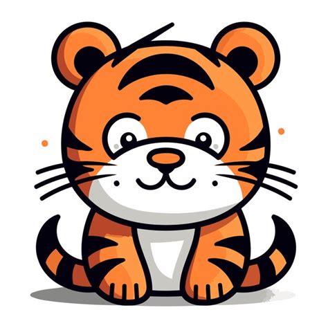 Premium Vector Cute Tiger Cartoon Mascot Vector Illustration Isolated