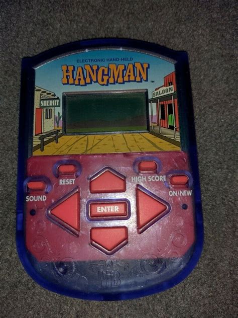 Electronic Handheld Hangman Game Milton Bradley 1995 Working Pre Owned
