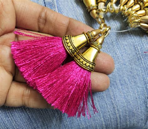 Indian Tassels Silk Mini Tassels With Bead Cap Decorative Etsy