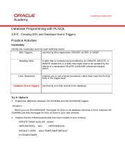 Docx Academy Oracle Database Programming With Pl Sql