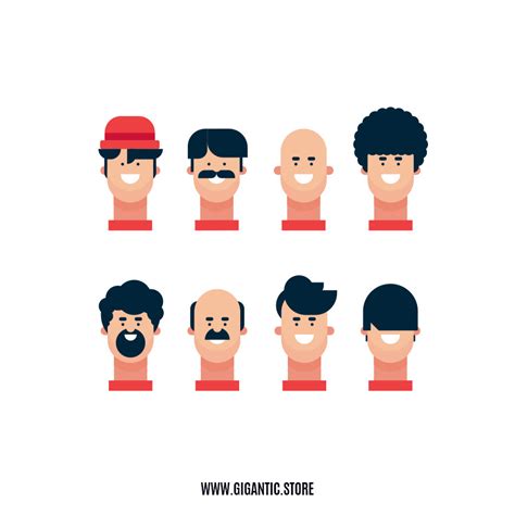 8 Hairstyles For Flat Design Character Illustration On Behance