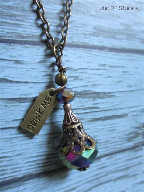 Rainbow Potion Bottle Necklace Mystical Metallic Rainbow Etsy