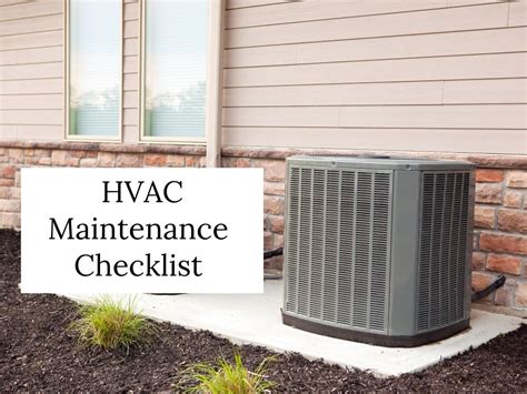 Hvac Maintenance Checklist For The Homeowner