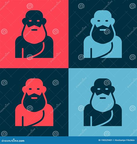 Pop Art Socrates Icon Isolated On Color Background Sokrat Ancient