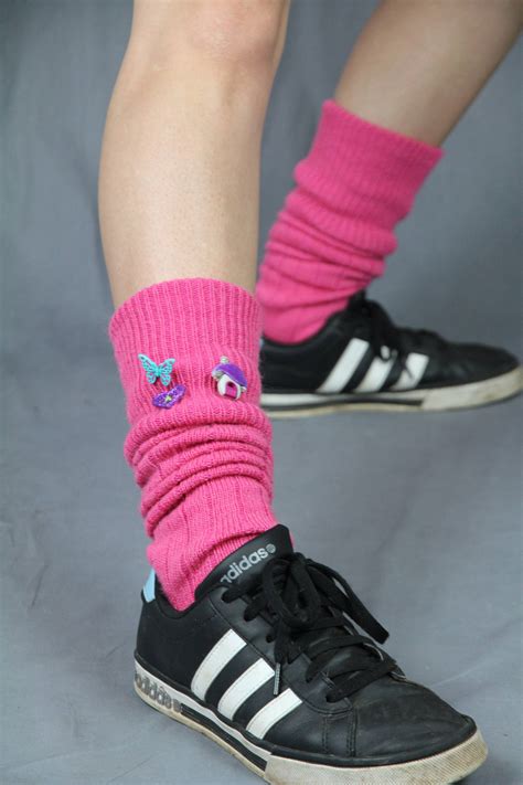 Fun Bright Pink Knee High Socks With Fairy Tale Charms Etsy