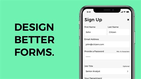 UI UX Design Better Forms 5 Tips For Designing Mobile Forms YouTube